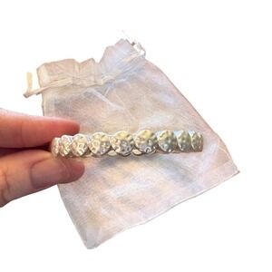 Punky Colour Silver Tone Stretch Bracelet‎ Hammered Circle Accents